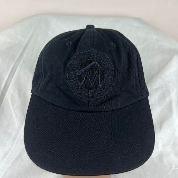 VTG 1994 Marlboro Country Store Embroidered Black Out Strapback Hat Baseball Cap - Picture 1 of 8